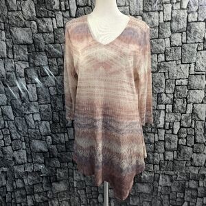 ONE WORLD Pink and Purple Textured Fabric. Size Large